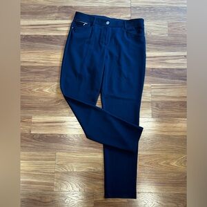 Chico’s Navy SO Slimming Brown Stretch Knit Pants